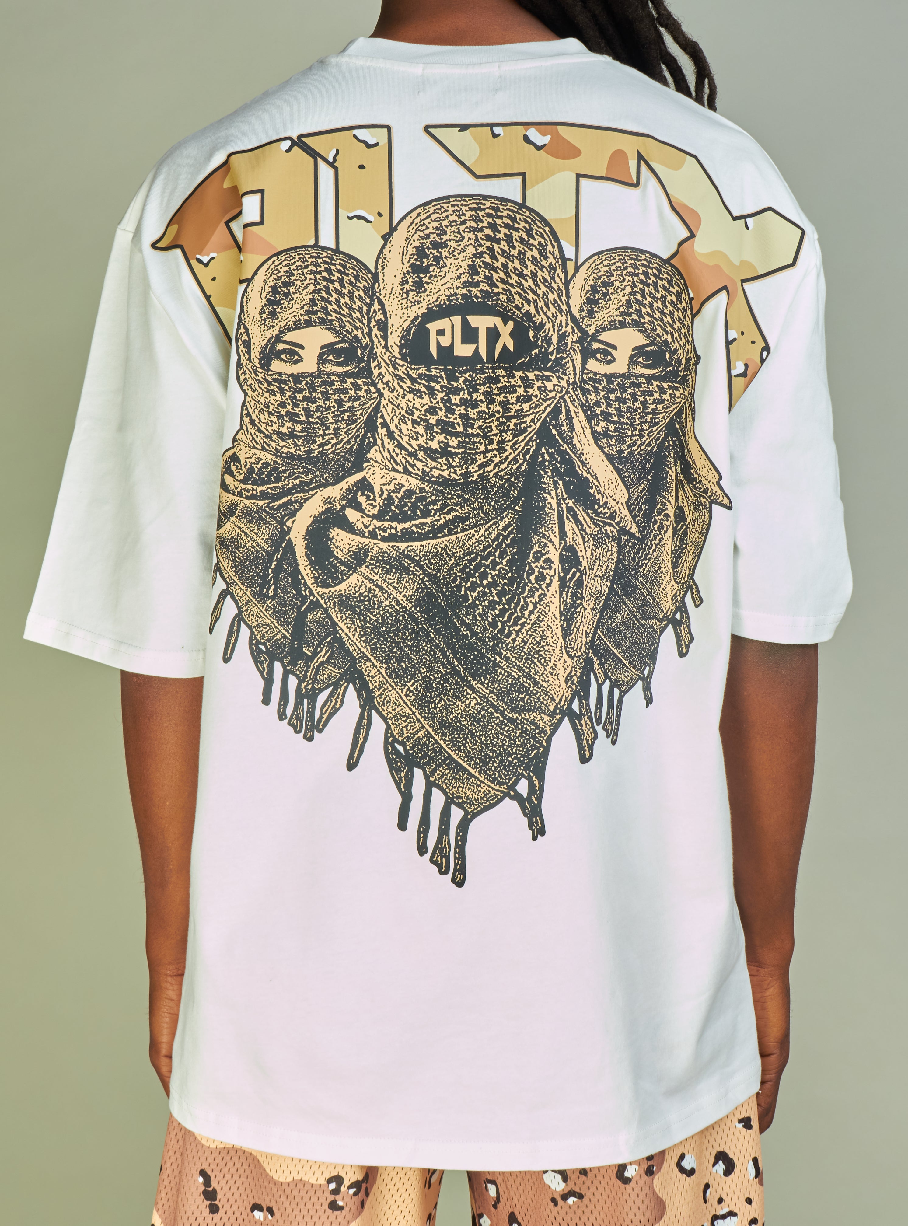 Politics T-Shirt - Mott - White And Desert Camo - 907