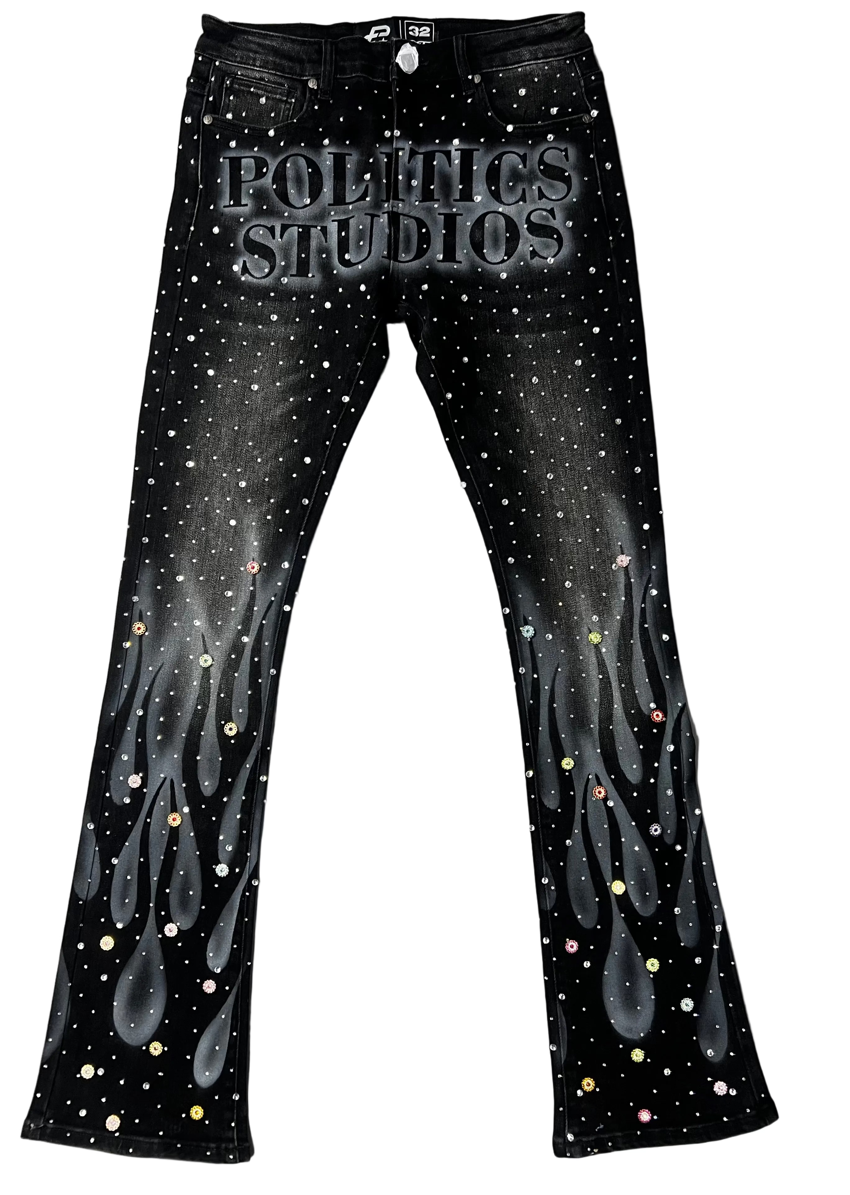 Politics Jeans - Flames- Hol - Black Wash - 57