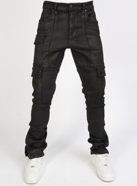 Politics Wax Stacked Jeans - Hanson - Jet Black - 503