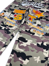 Politics Troub Track Pants — Green Camo- Sum 02