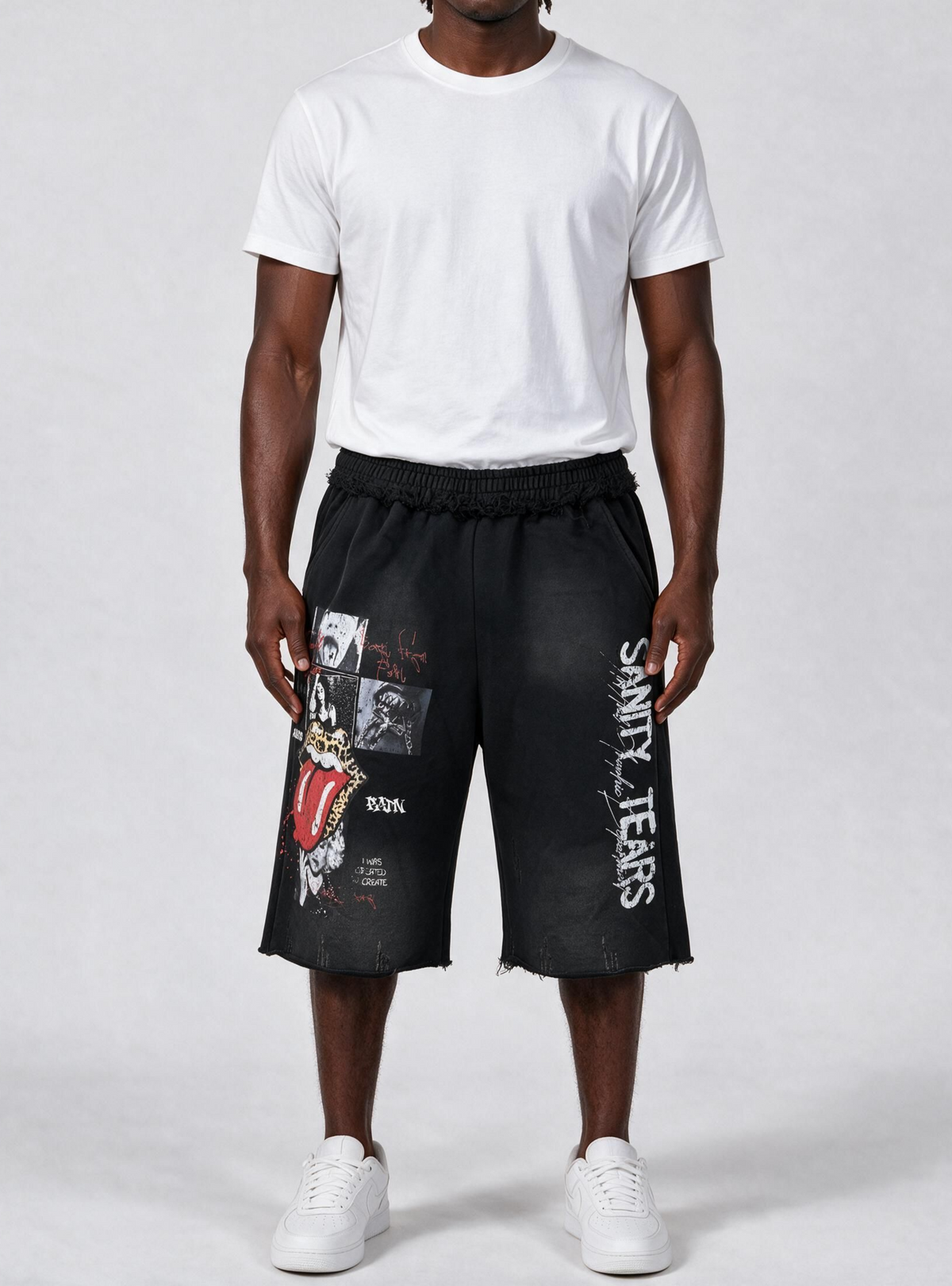 Politics Shorts - Sanity Tears - Capri - Black Wash - STC-BK01