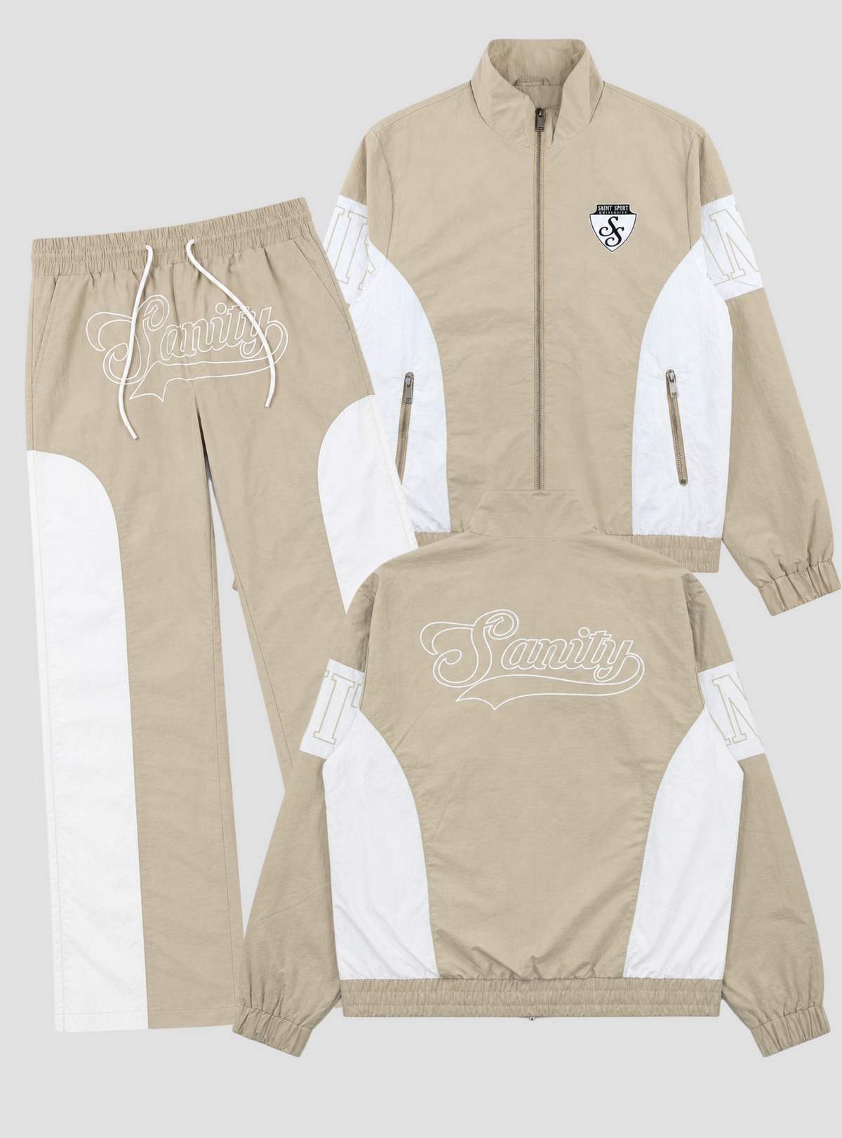 Politics Track Suit - Sanity Varsity - Sand Beige - SB02
