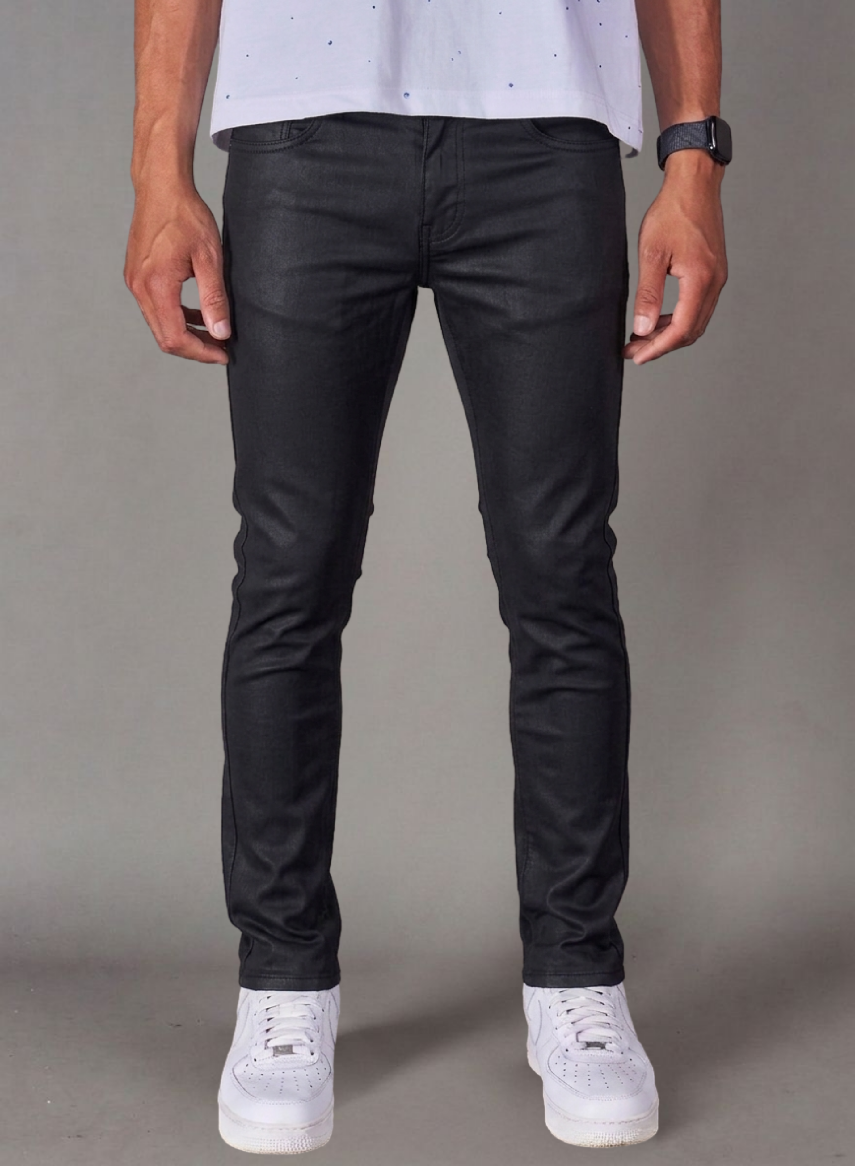 Politics Skinny Jeans — Black Wax - 1