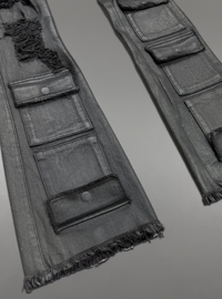 Politics Jeans - Jet Black Waxed denim - Stacked Fit - SPR-20