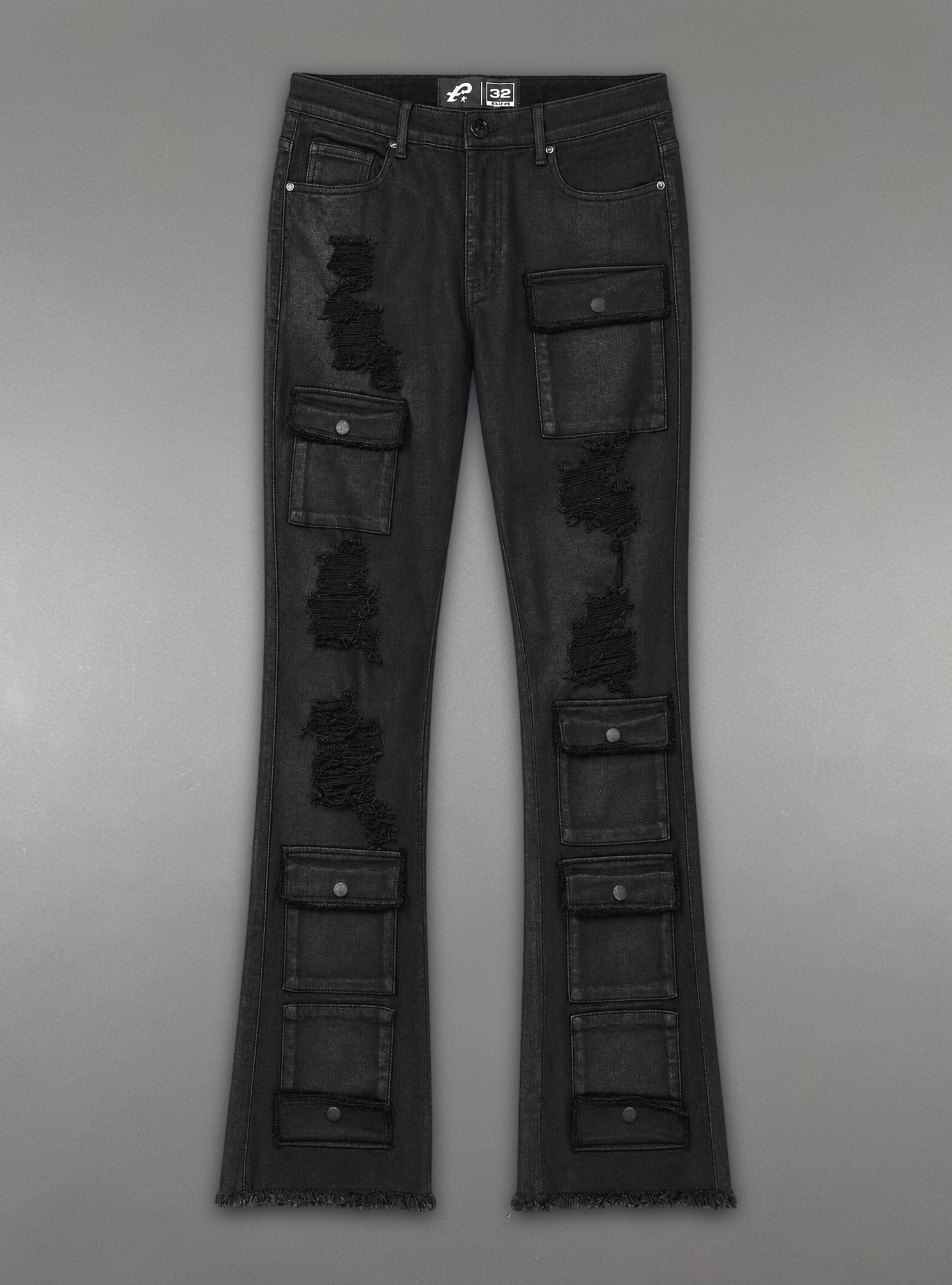 Politics Jeans - Jet Black Waxed denim - Stacked Fit - SPR-20