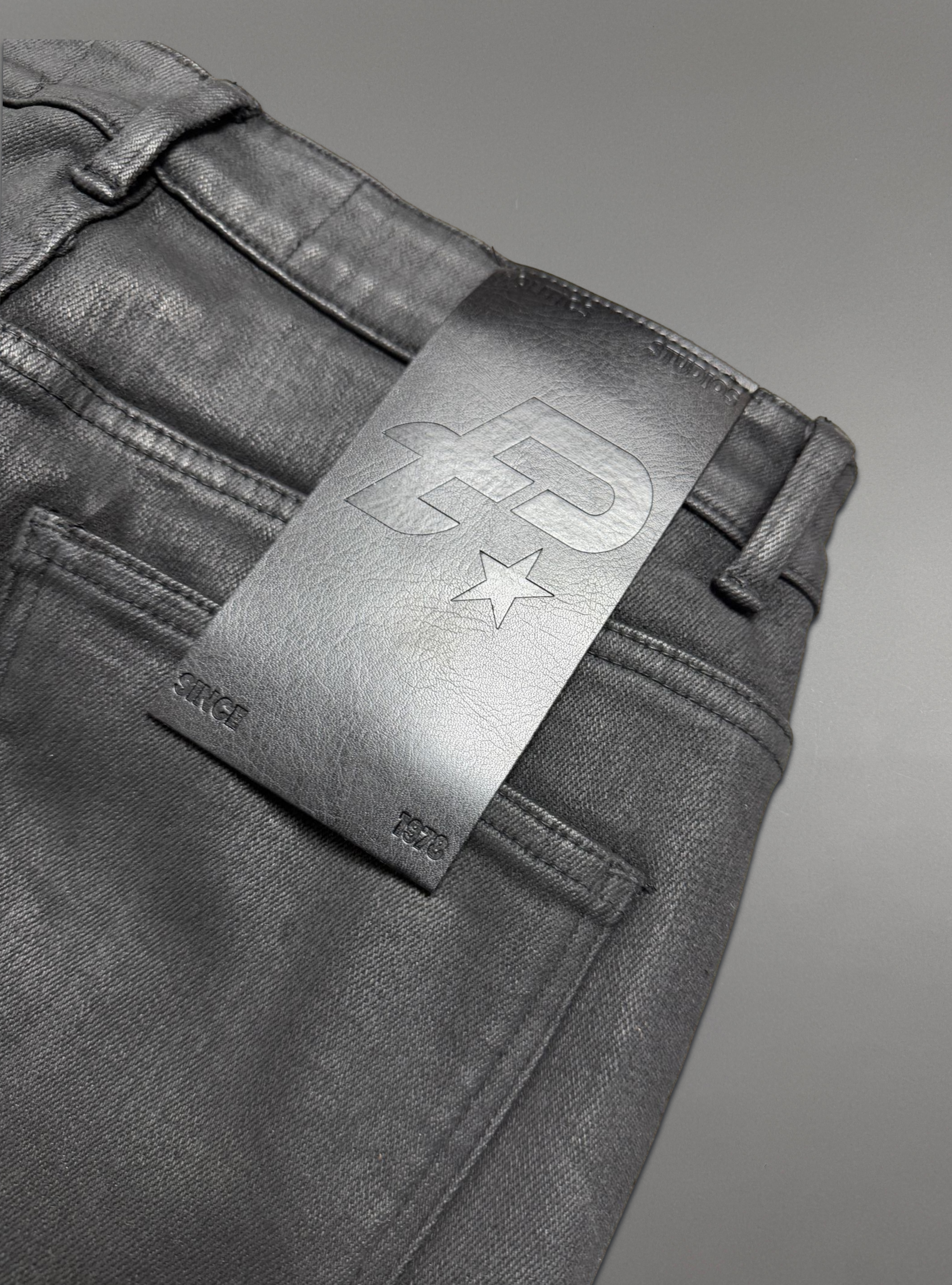 Politics Jeans - Jet Black Waxed denim - Stacked Fit - SPR-20