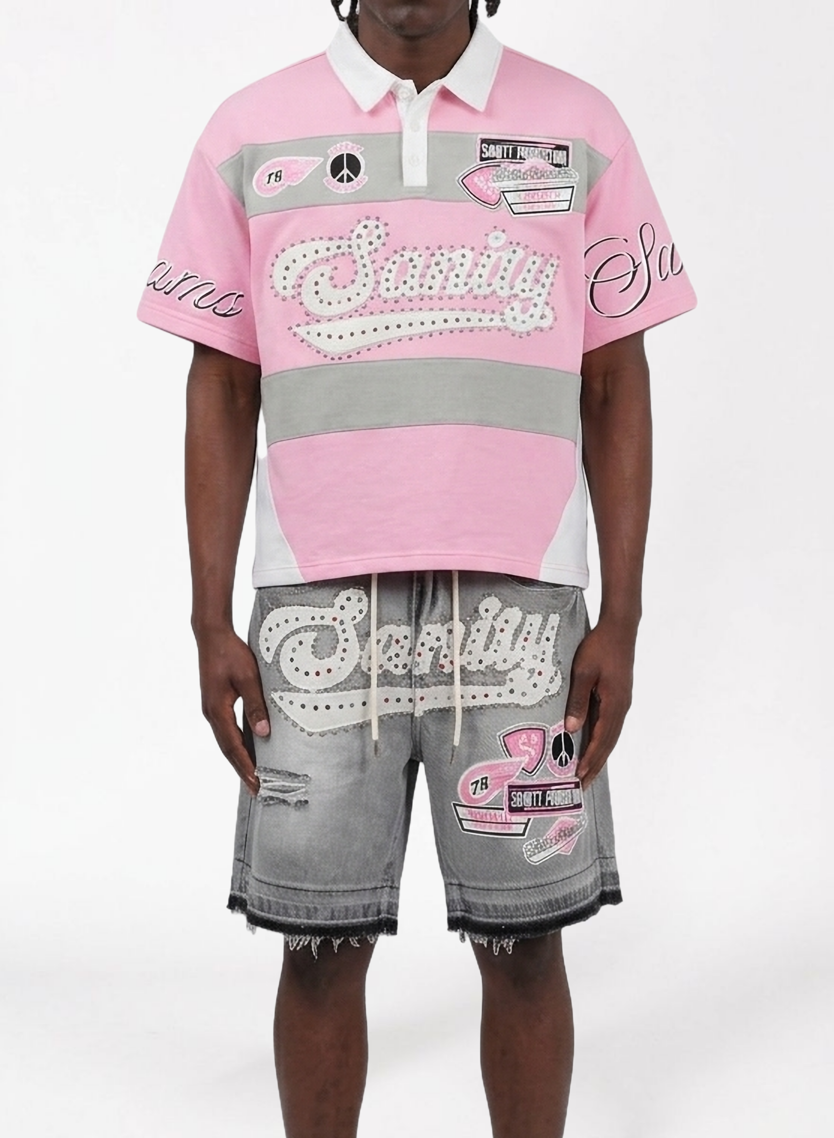 Politics T-Shirt - Pink And White - SPR26-85