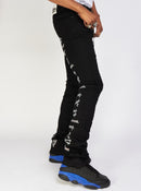 Politics Jeans - Mac - Embroidered Skinny Stacked Flare - Black With Stones - 512