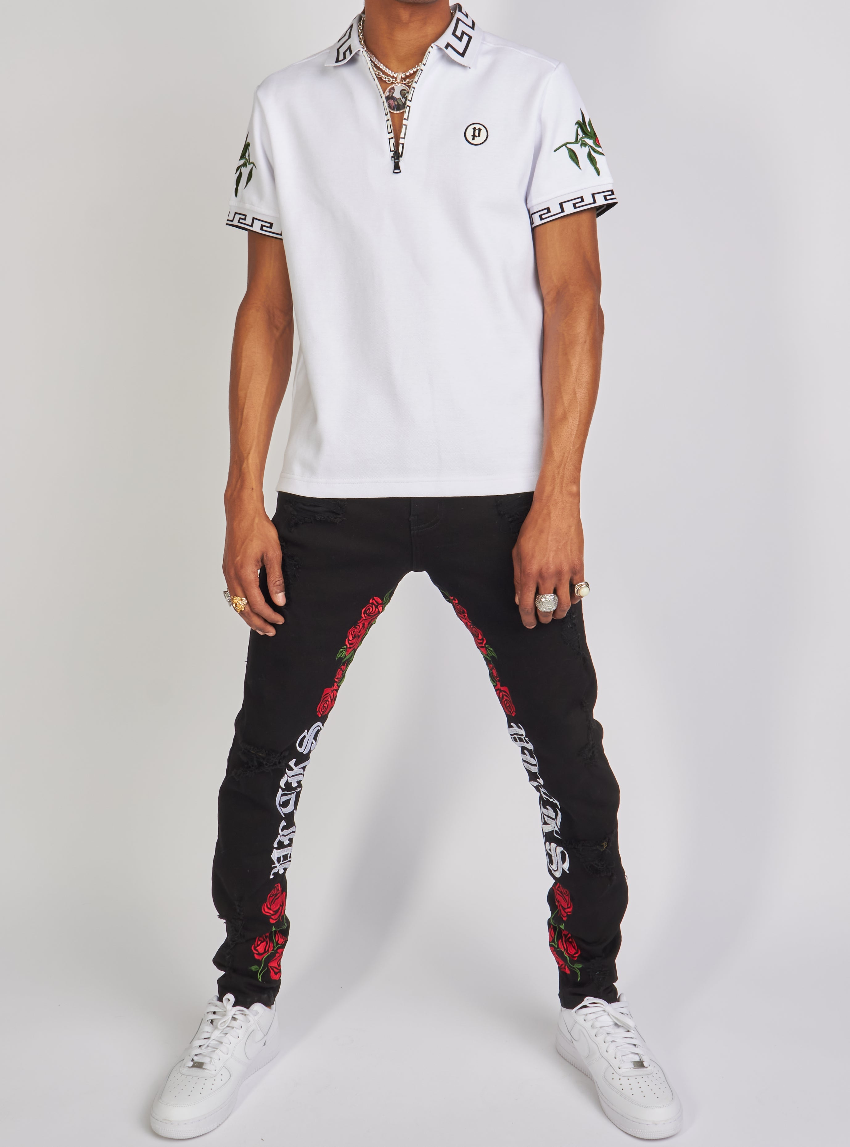 Politics T-Shirt - Allen Polo - White And Black - ALLEN155 - Politics