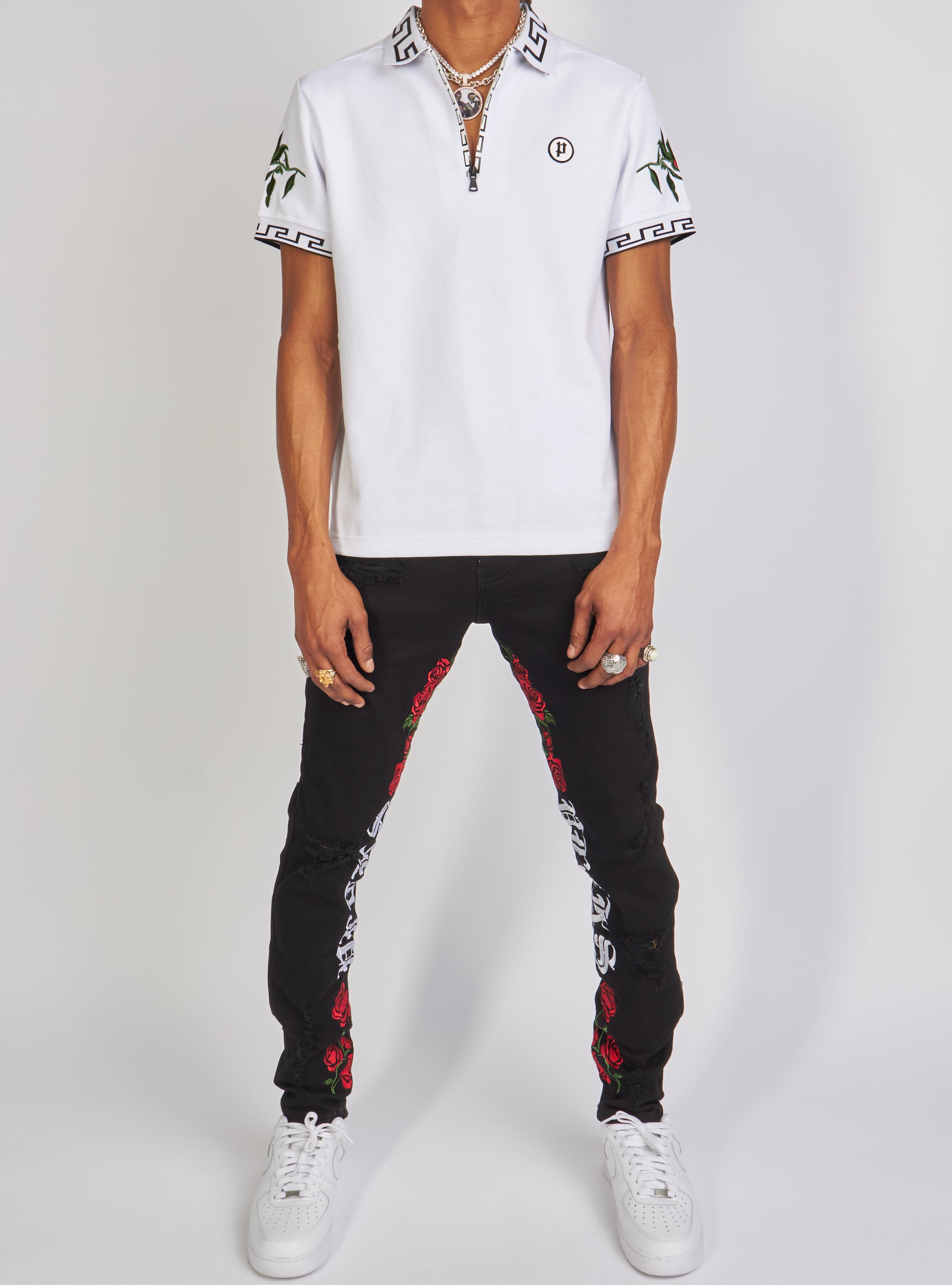 Politics T-Shirt - Allen Polo - White And Black - ALLEN155 - Politics