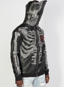 Politics Hoodie - Rhinestone Skeleton - Black - Gola351 - Politics