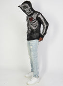 Politics Hoodie - Rhinestone Skeleton - Black - Gola351 - Politics