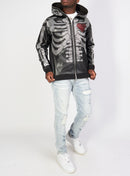 Politics Hoodie - Rhinestone Skeleton - Black - Gola351 - Politics