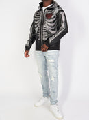 Politics Hoodie - Rhinestone Skeleton - Black - Gola351 - Politics