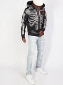 Politics Hoodie - Rhinestone Skeleton - Black - Gola351 - Politics