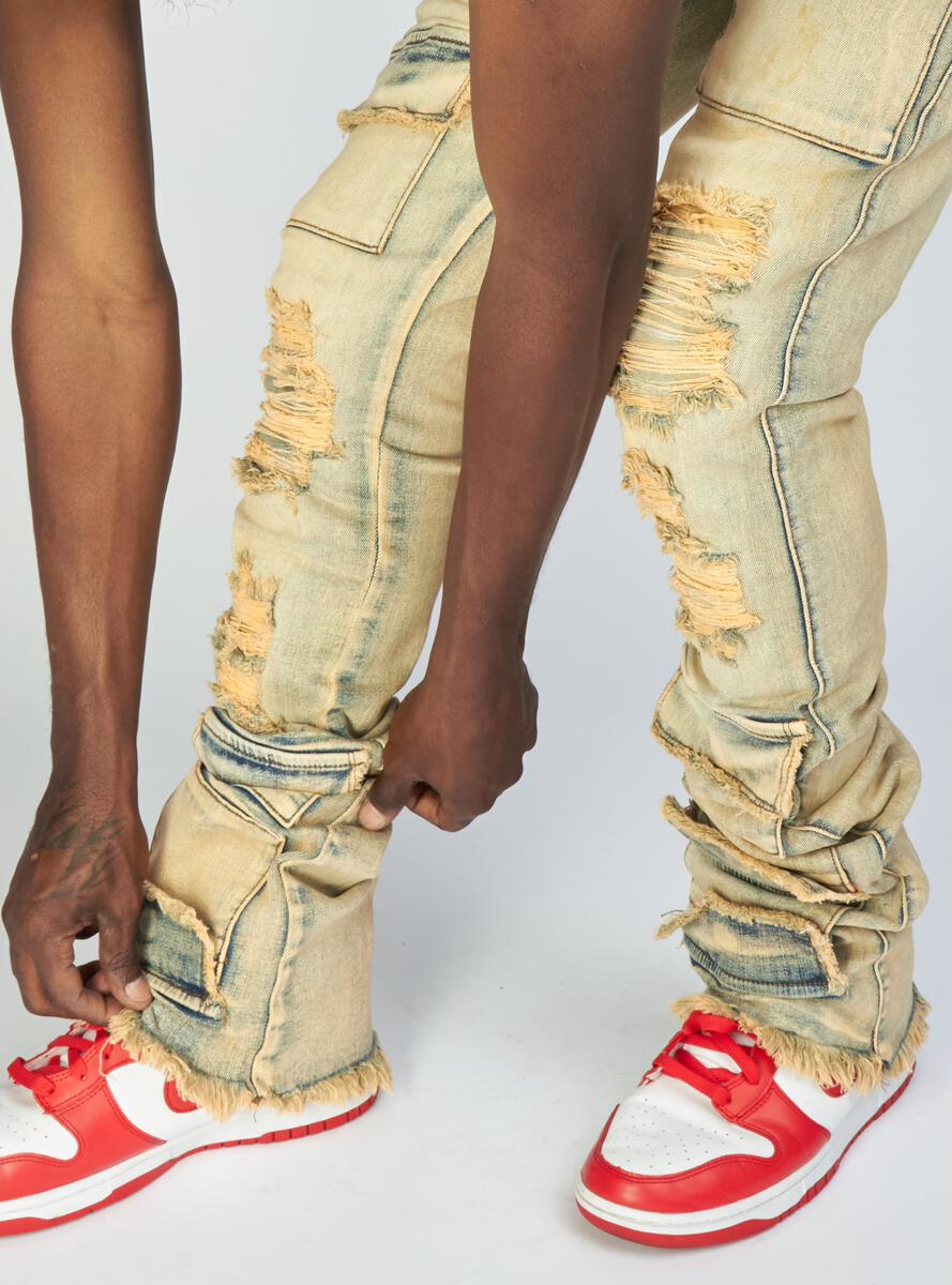 Politics Jeans - Super Stacked Cargo - Dark Vintage - Marcel516