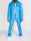 Politics Jacket - Cargo Zip-Up PU Leather - Murphy - Blue- 573