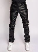 Politics Pants - Endacott - Stacked PU Leather - Black - 552 - Politics