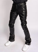 Politics Pants - Endacott - Stacked PU Leather - Black - 552 - Politics