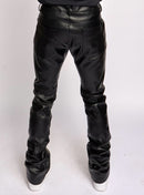 Politics Pants - Endacott - Stacked PU Leather - Black - 552 - Politics