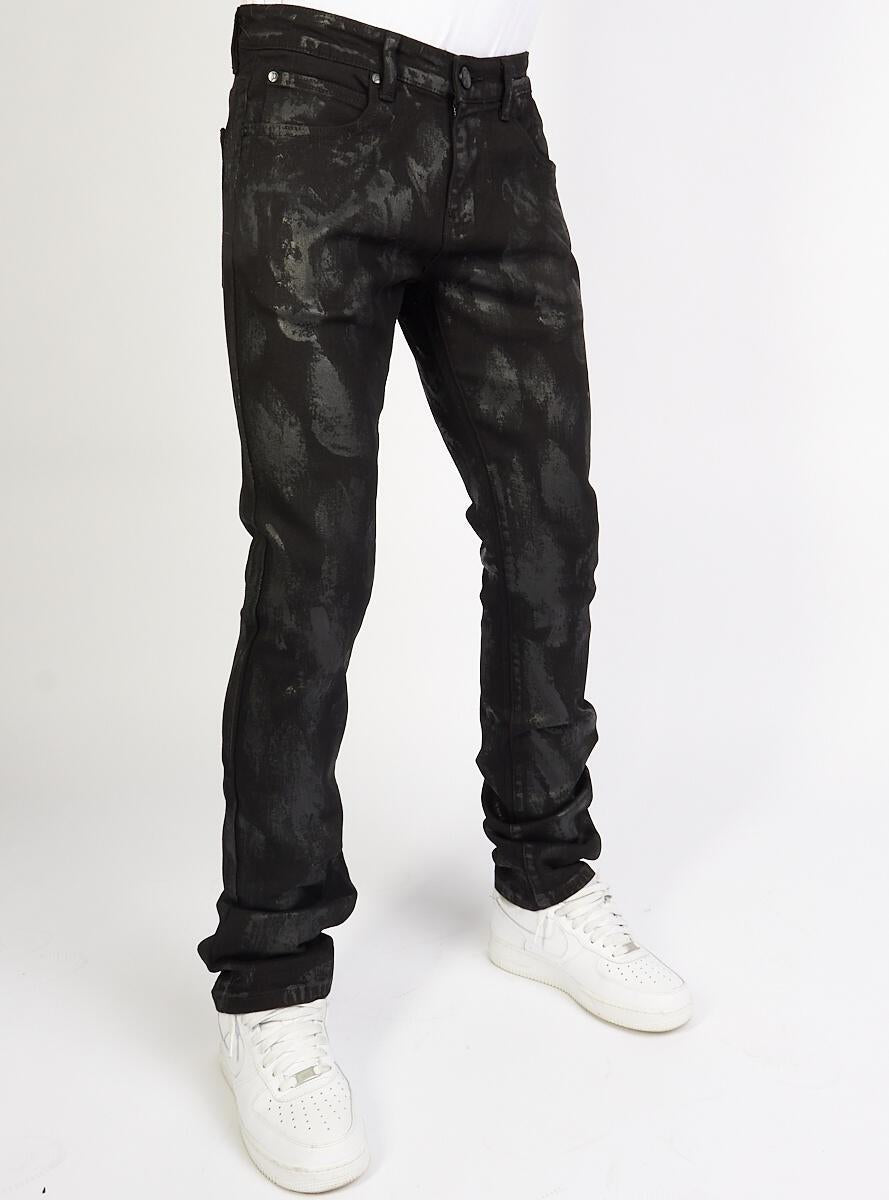 Politics Jeans - Bradley - Paint Splat Stacked - Black - 501