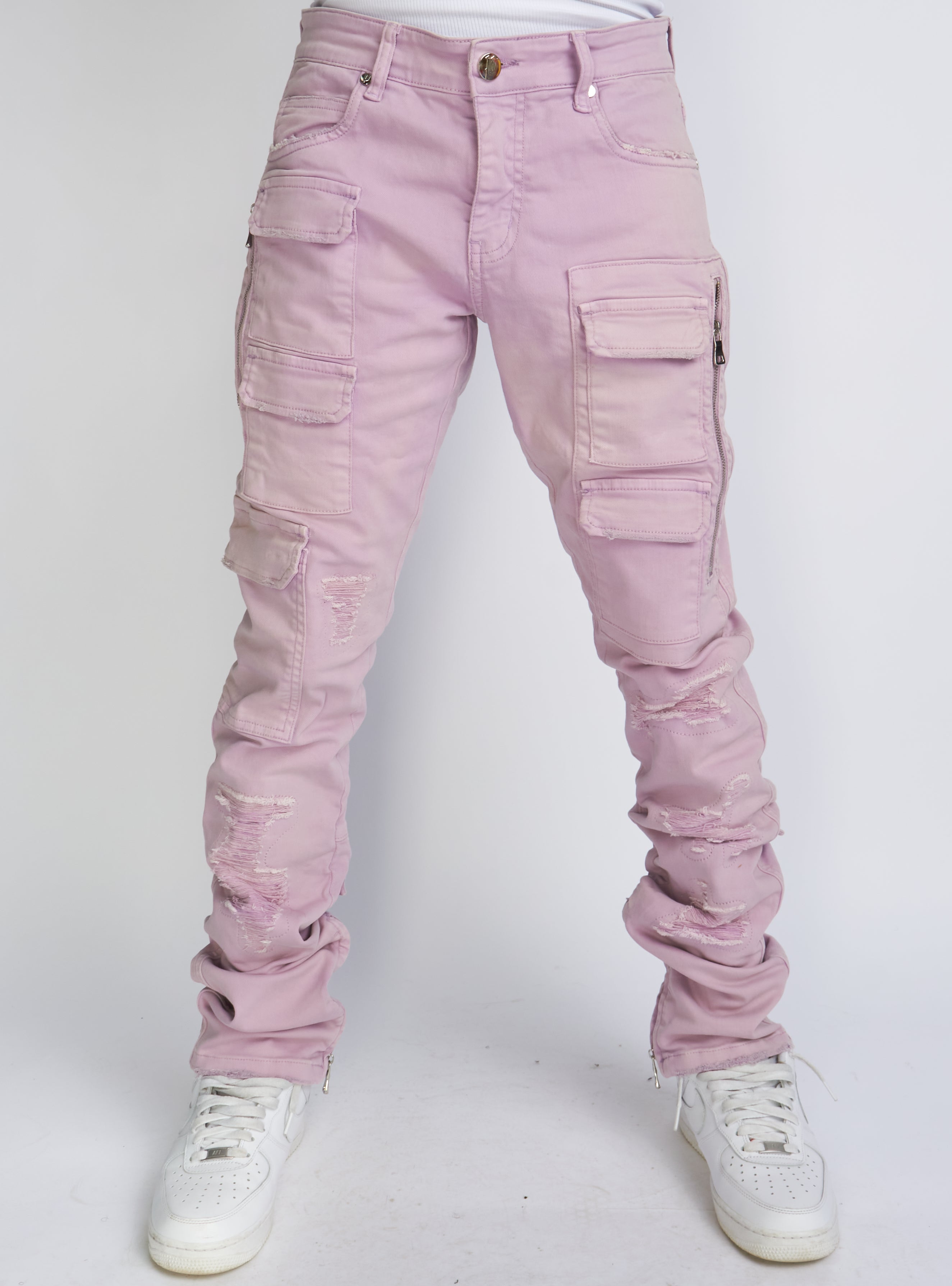 Politics Jeans - Skinny Stacked Cargo - Lavender  - Murphy509