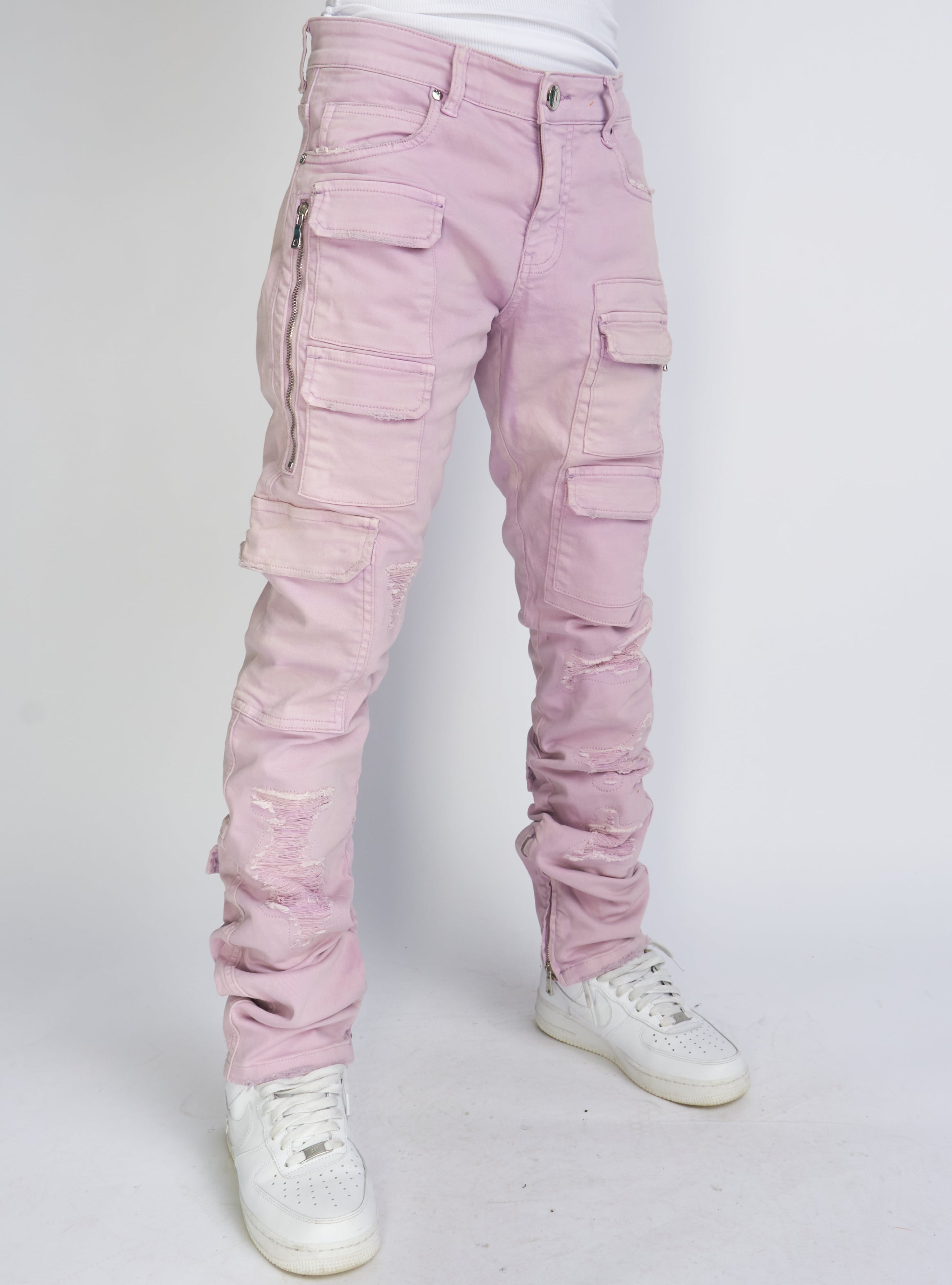 Politics Jeans - Skinny Stacked Cargo - Lavender  - Murphy509