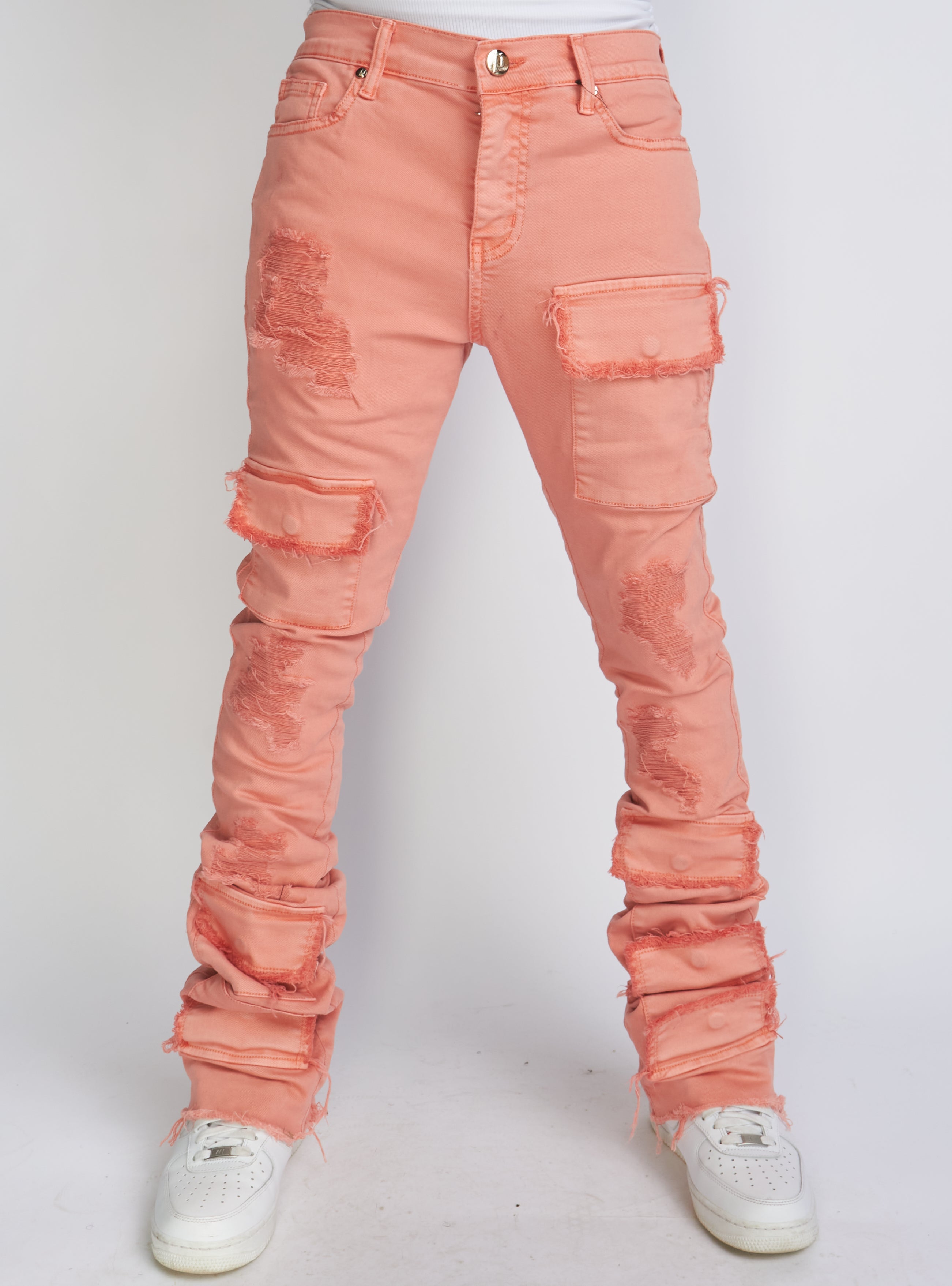 Politics Jeans - Super Stacked Cargo - Coral - Marcel503