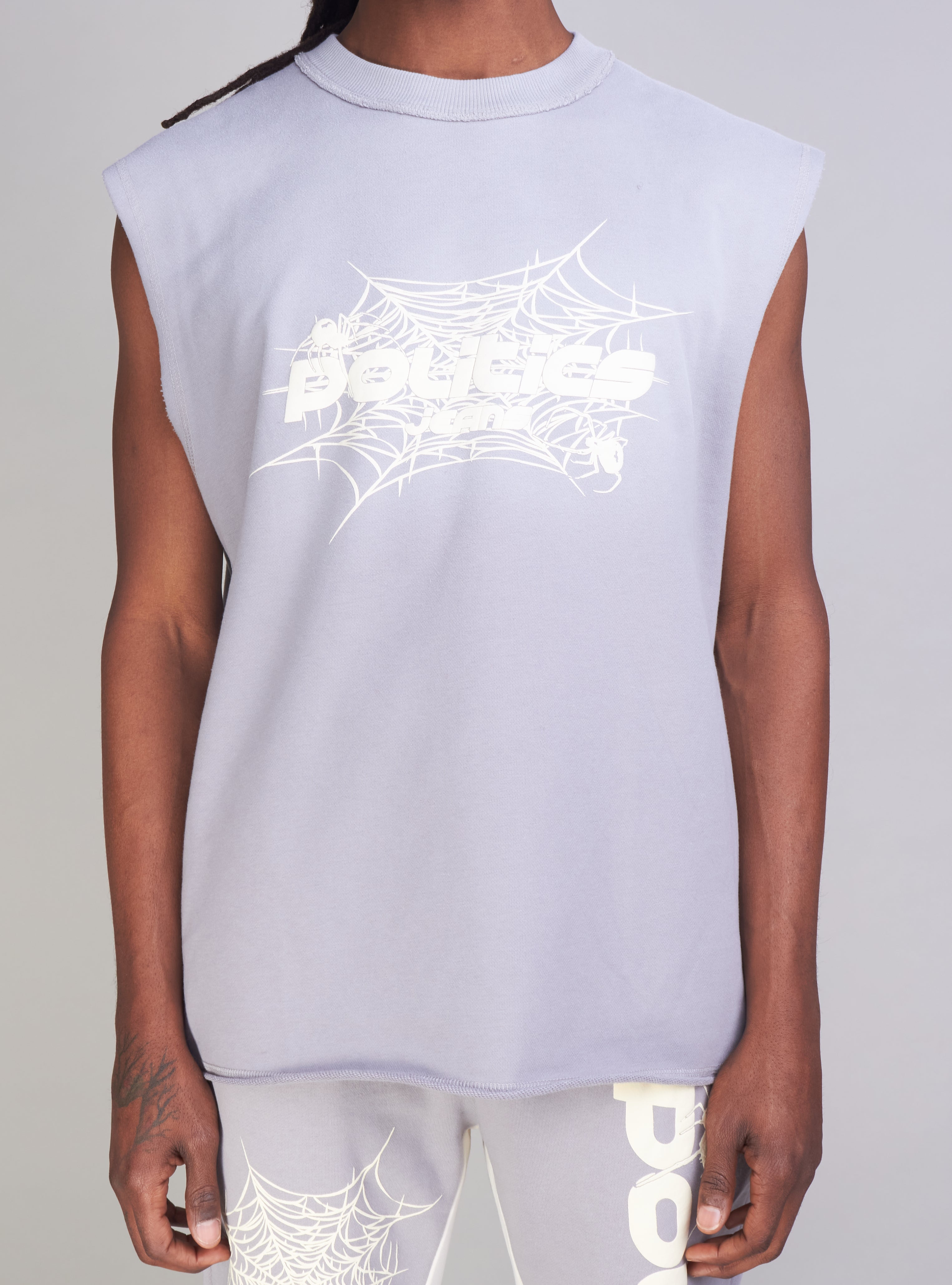 Politics Tank Top - Isaacs - Grey And Cream  - 092