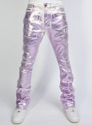 Politics Jeans - Stacked Metallic Printed Denim - Lavender - Cobray505