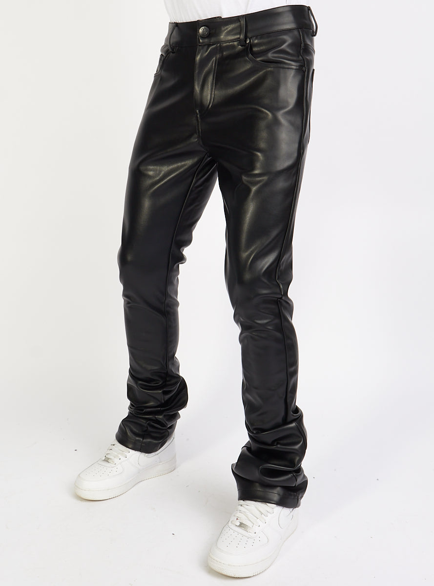 Politics Jeans - Barlow - Black PU Leather - 552 - Politics