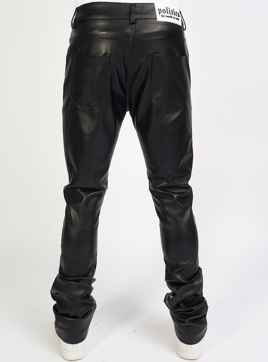 Politics Jeans - Barlow - Black PU Leather - 552 - Politics