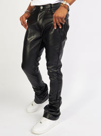 Politics Jeans - Barlow - Black PU Leather - 552 - Politics