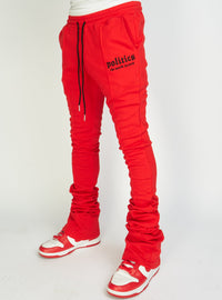 Politics Super Stacked Sweatpants - Red - Foster707