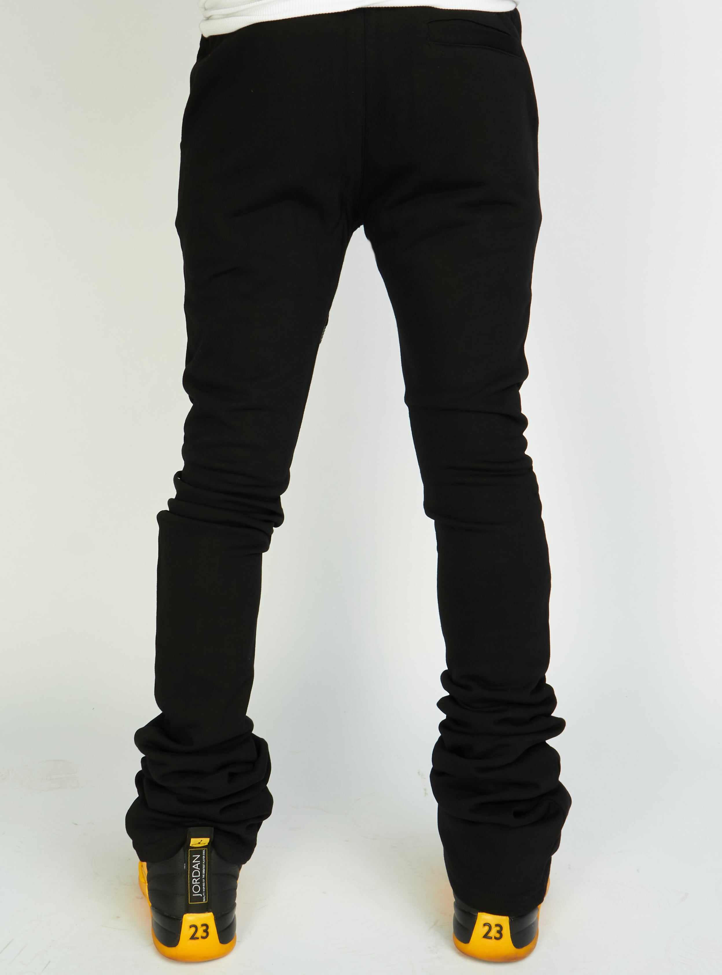 Politics Sweatpants - Super Stacked Sweatpants - Black  - Foster708
