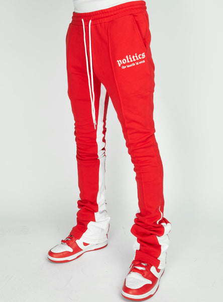 Politics Sweatpants Super Stacked Sweatpants Red And White Foste