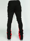 Politics Sweatpants - Super Stacked Sweatpants - Black And Red - Foster704