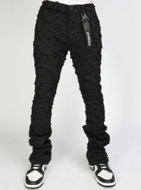 Politics Jeans - Lucas - Black - Shredded Stacked Flare  - 503