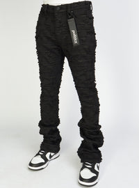 Politics Jeans - Lucas - Black - Shredded Stacked Flare  - 503