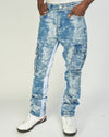 Politics Jeans - Mott - Blue Jacquard- Cargo Stacked Denim- 520