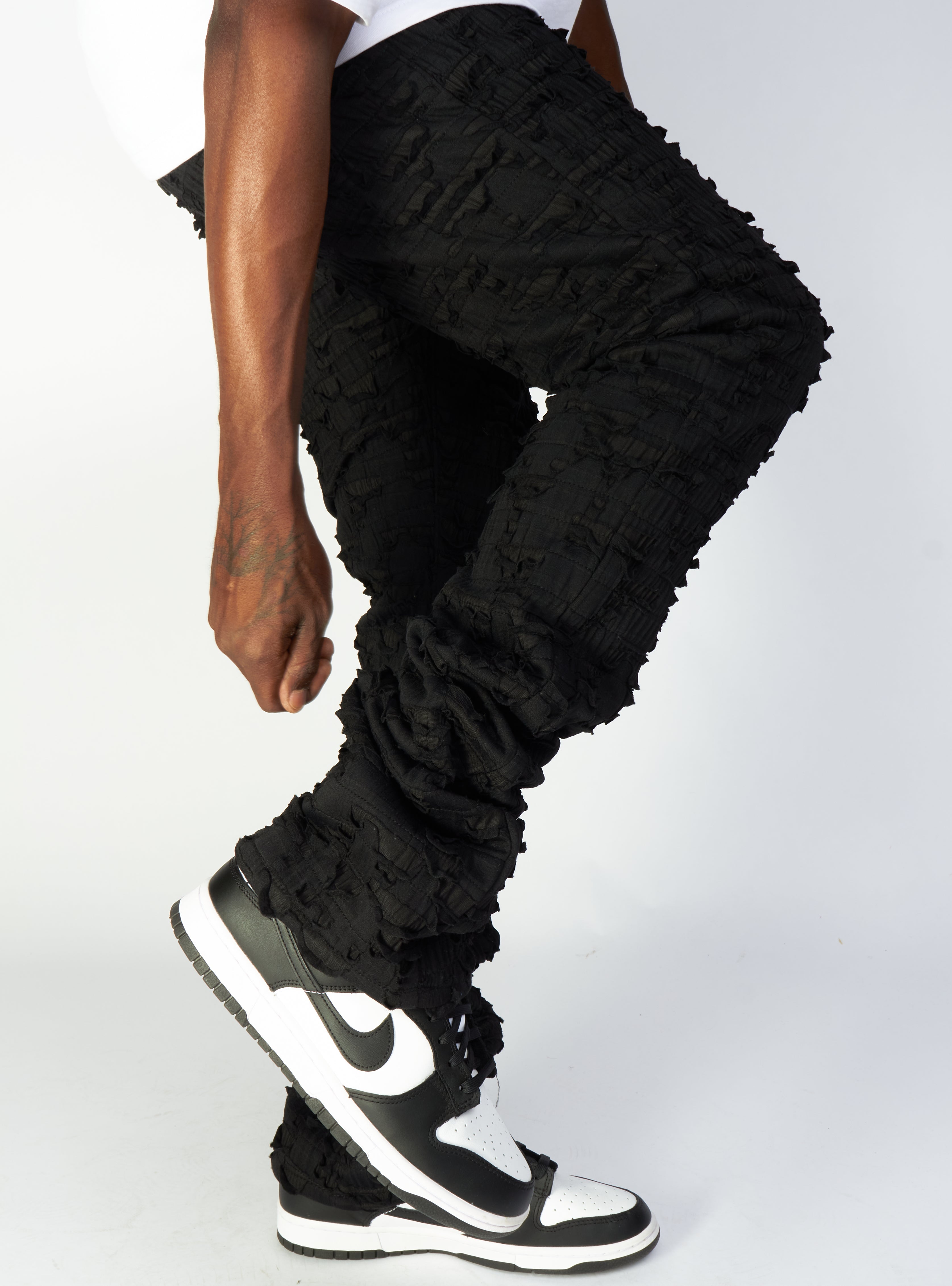 Politics Jeans - Lucas - Black - Shredded Stacked Flare  - 503