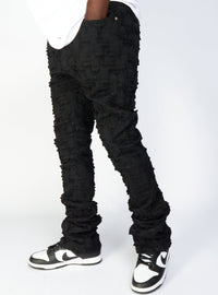 Politics Jeans - Lucas - Black - Shredded Stacked Flare  - 503