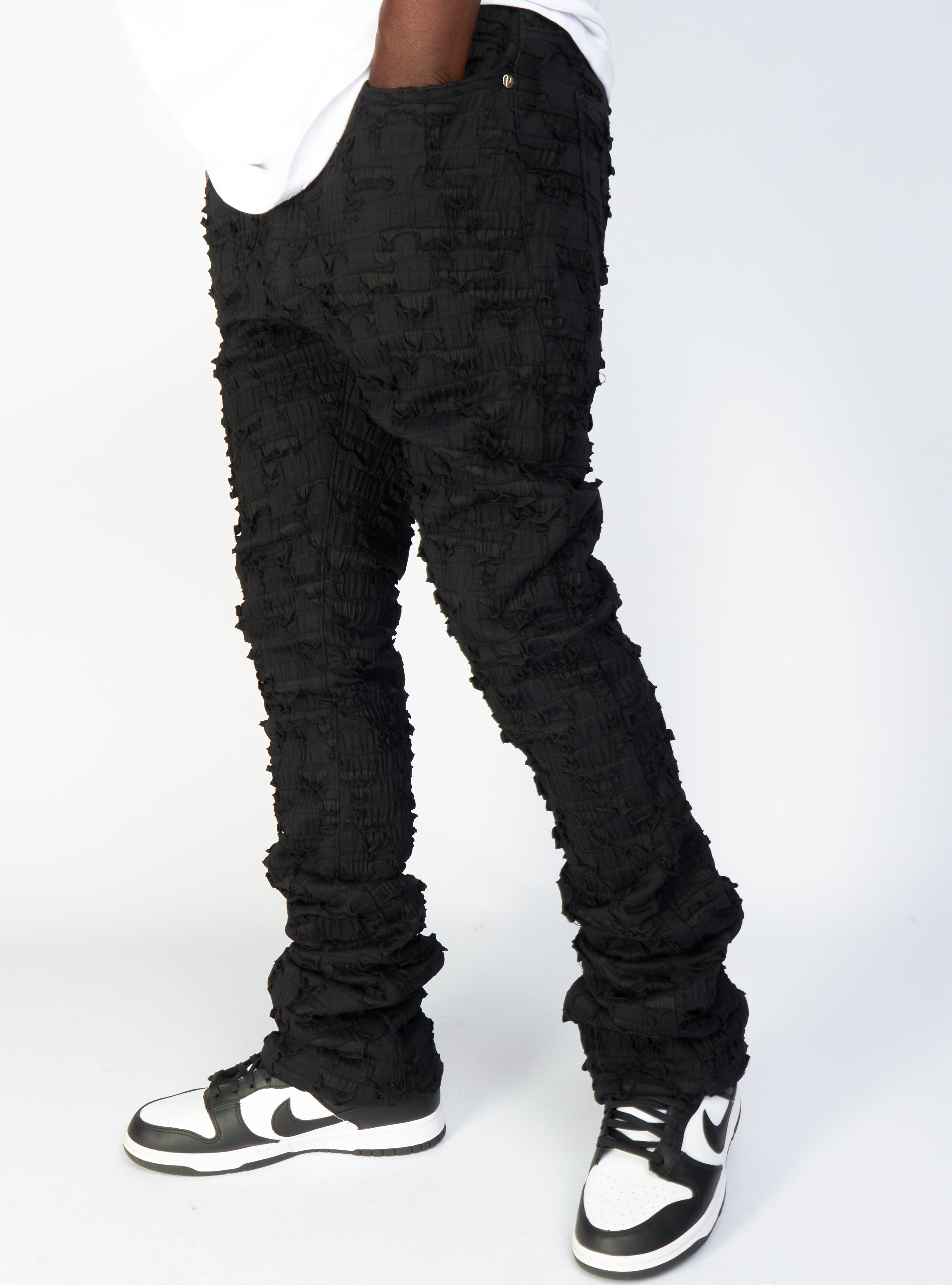 Politics Jeans - Lucas - Black - Shredded Stacked Flare  - 503