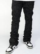 Politics Jeans - Lucas - Black - Shredded Stacked Flare  - 503