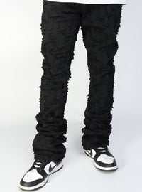 Politics Jeans - Lucas - Black - Shredded Stacked Flare  - 503