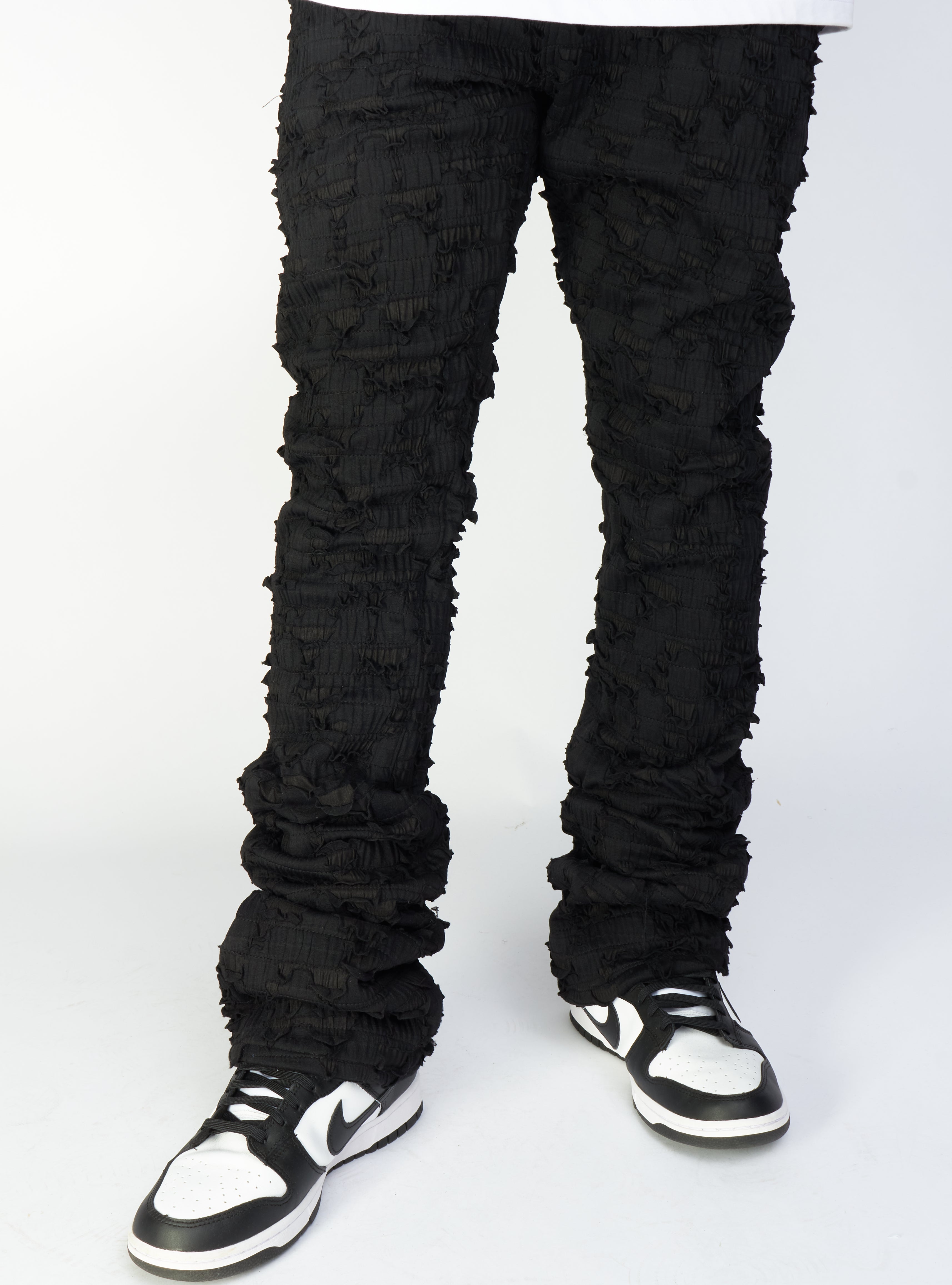 Politics Jeans - Lucas - Black - Shredded Stacked Flare  - 503