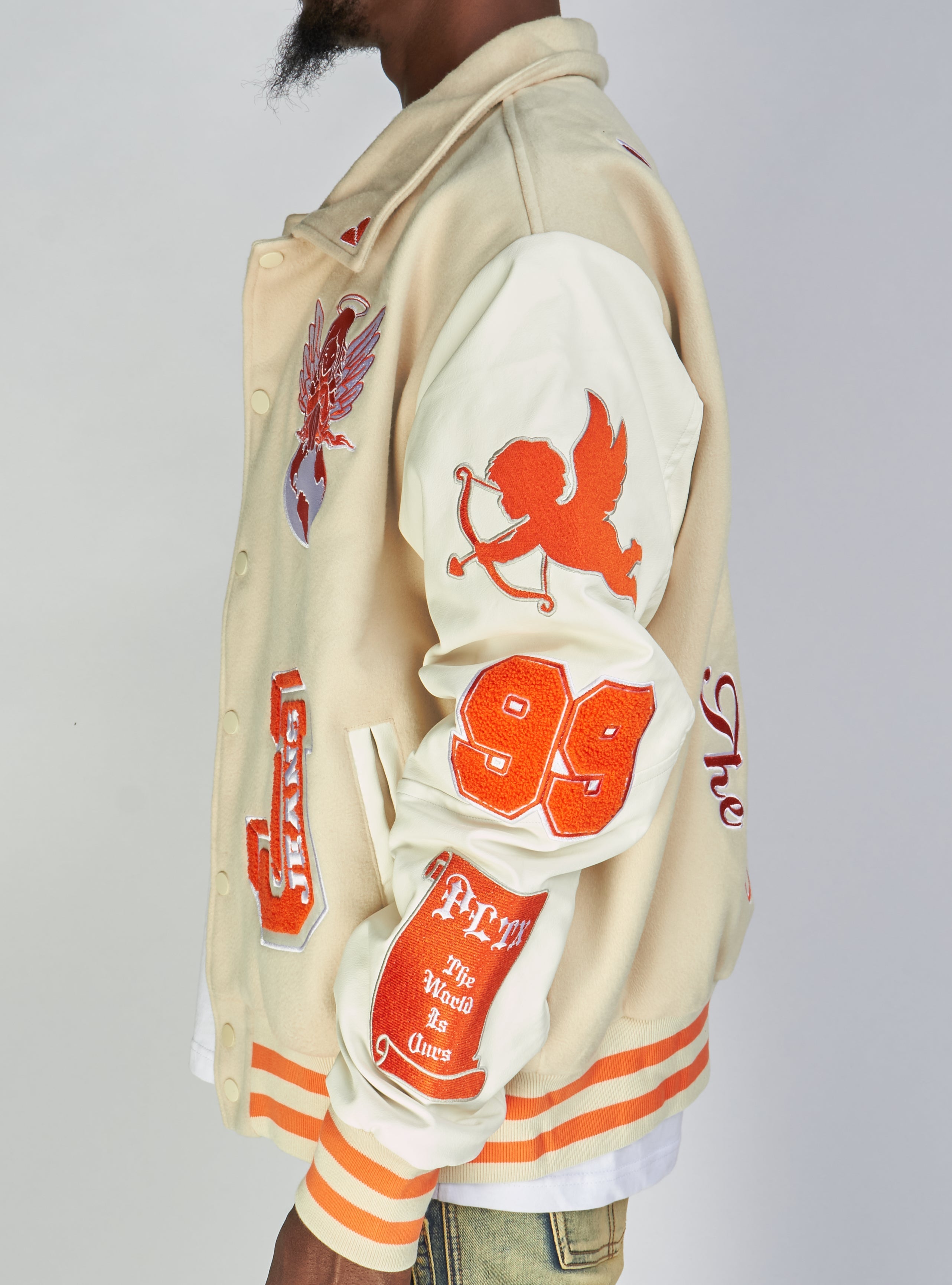 Politics Varsity Jacket - Angel - Cream - 427
