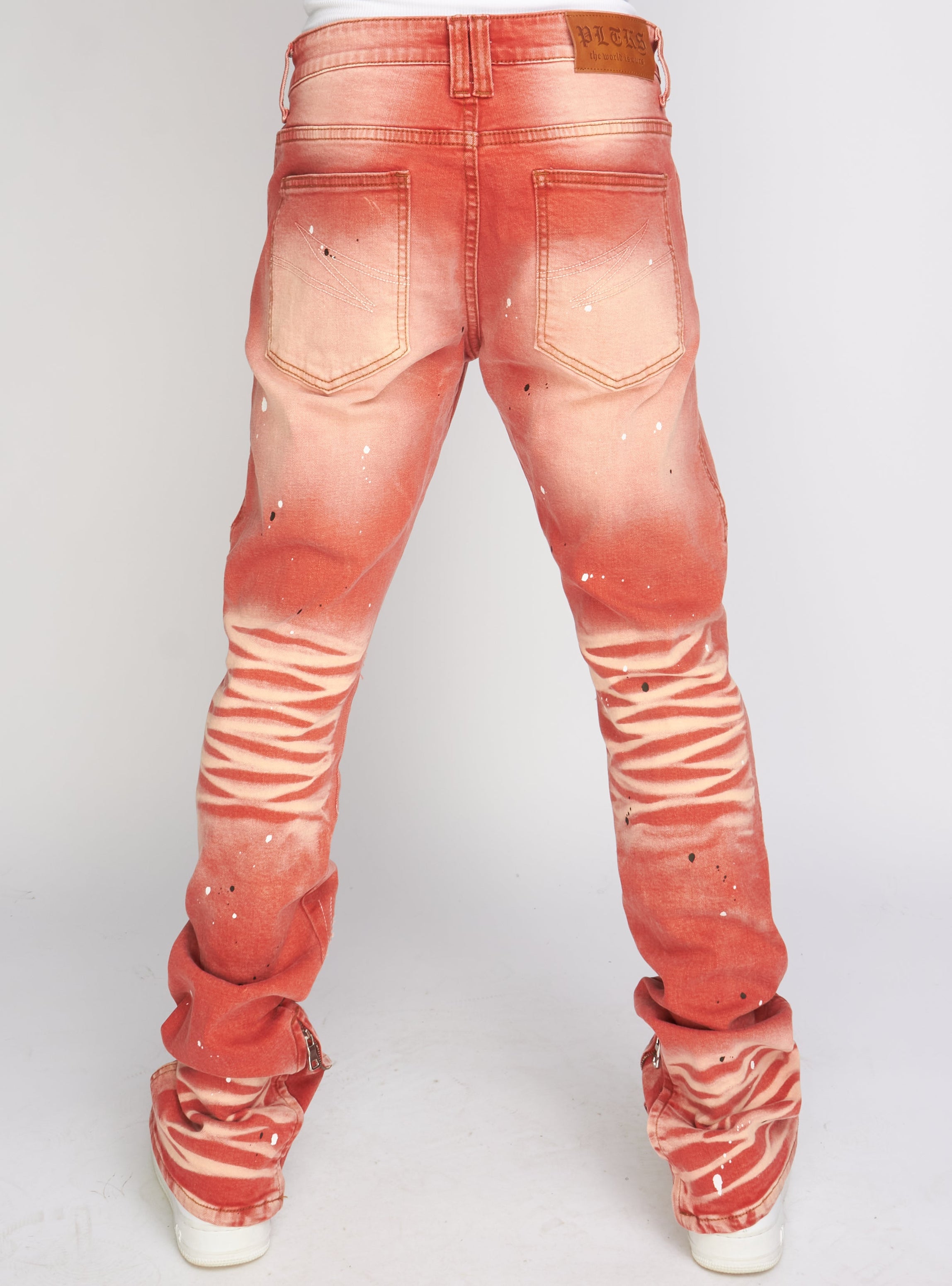 Politics Jeans - Flare Skinny Stacked  - Ramsey - Red Wash - 516