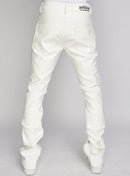 Politics Pants - Stacked Cargo PU Leather - Murphy - White - 554