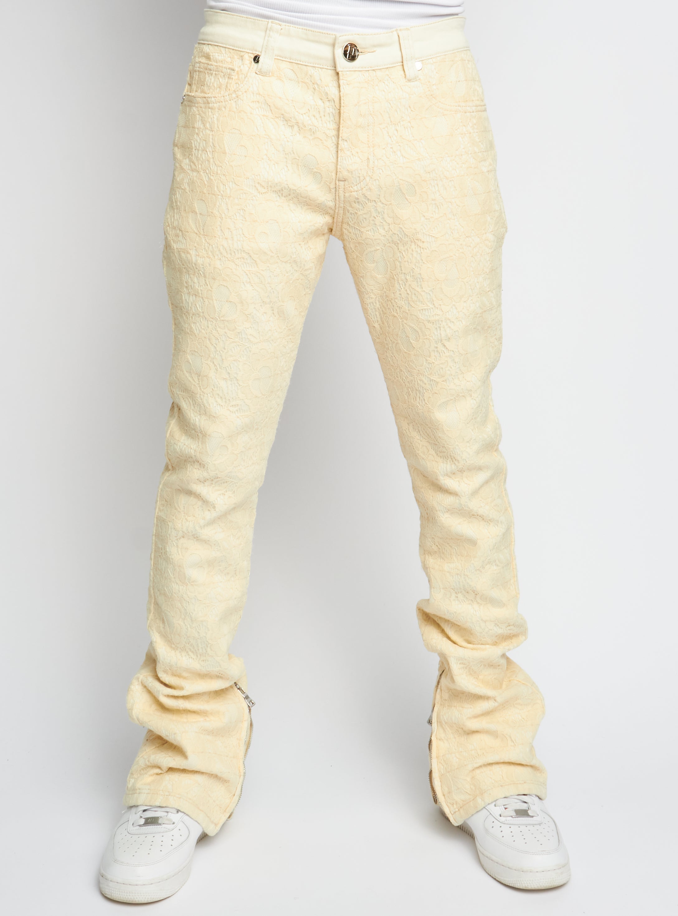 Politics Jeans - Baldwin - Cream - Stacked Applique Denim  - 503